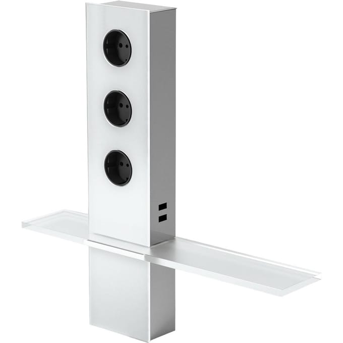 Evotec Stopcontacttoren per 3 Power met USB en legbord