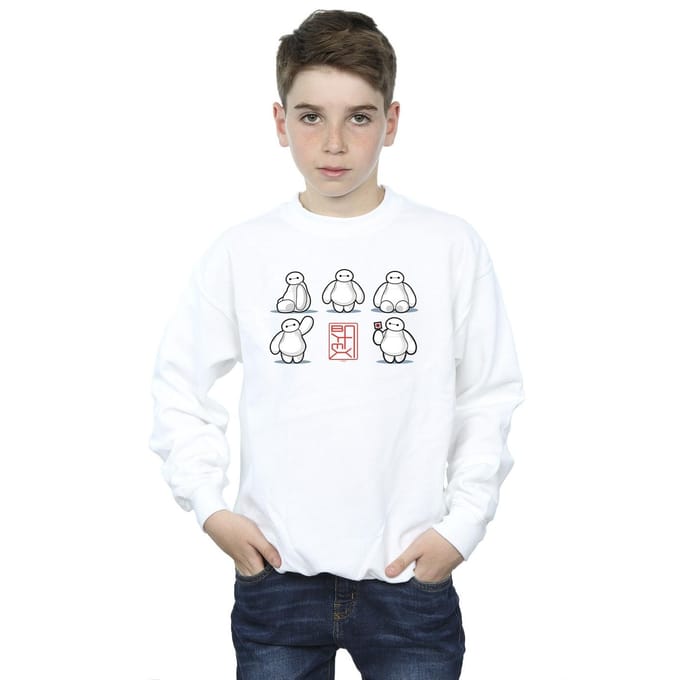 Disney Jongens Big Hero 6 Baymax Veel houdingen Sweatshirt (Wit)