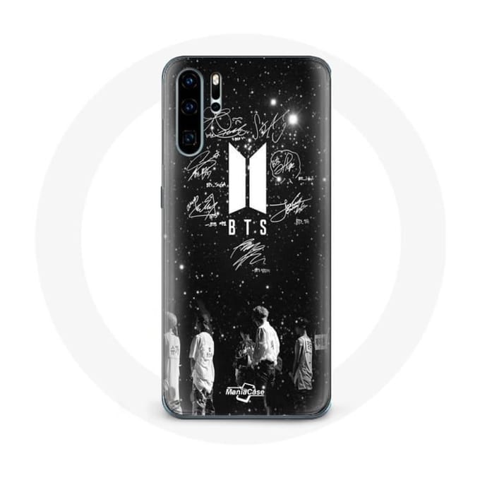 Coque pour Huawei P30 - BTS - Membres Signature - Souple - Noir - Synthétique
