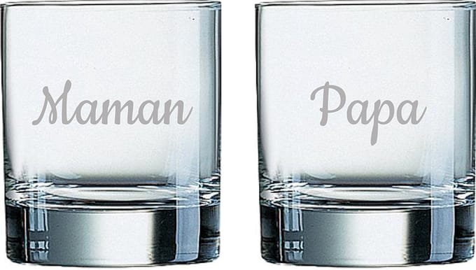Whiskeyglas gegraveerd - 20cl - Maman & Papa