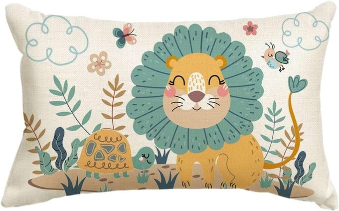 CE - Decoratieve Kinderkussenhoes - Leeuw - 30x50cm - Polyester