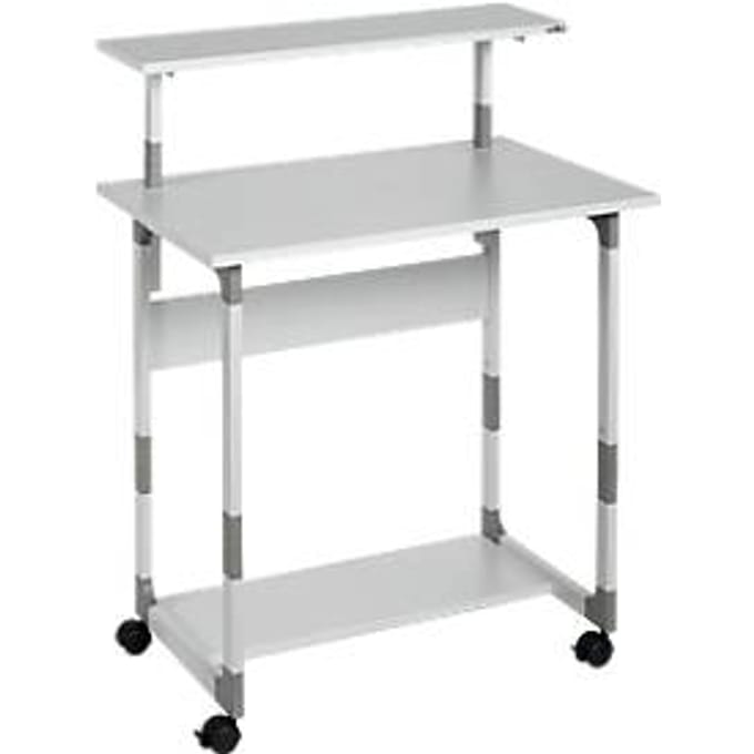 DURABLE Computertrolley 80 VH, in hoogte verstelbaar, breedte 800 mm, met wieltjes, grijs
