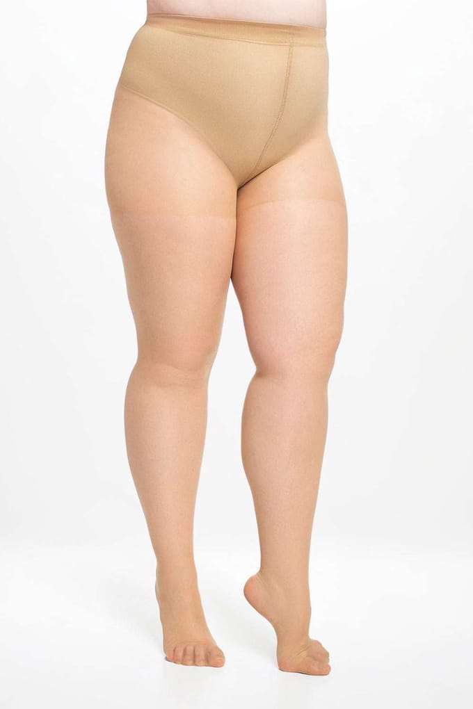 Giulia - Positive Style (grote maat) 20den sheer Panty met ondersteuning (multipack) - Beige - 3XL