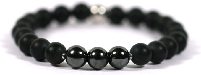 IbizaMen KIDS - jongens - armband - edelsteen - matte onyx - 6mm - 16cm