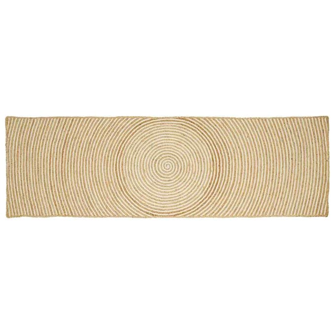 vidaXL - Gebied - Tapijt - Natuurlijk - en - Wit - 80 - x - 200 - cm - Jute