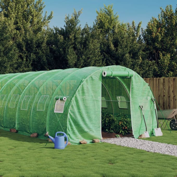 vidaXL - Tuinkas - met - stalen - frame - 54 - m² - 18x3x2 - m - groen