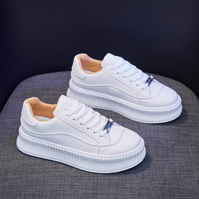 Couple Ins Version Coréenne Des Chaussures Blanches Femmes Automne Nouvelle Mode Plateforme Baskets Chaussures De Course Décontractées Hommes Zapatos 36 gray