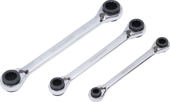 BGS Ratel-ringsleutelset 4-in-1 SW 8 x 9 - 18 x 19 mm