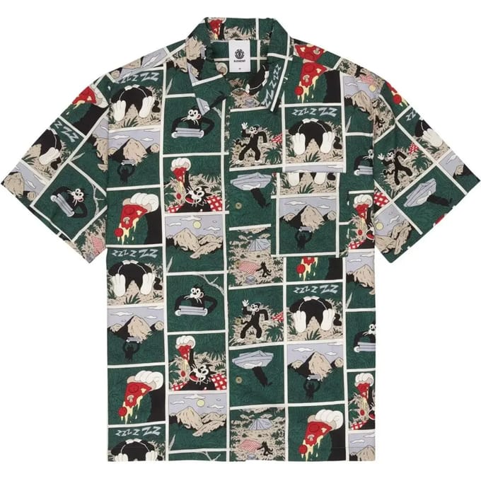 Element Elywt00204 Regular Fit Overhemd Met Korte Mouwen Groen M Man