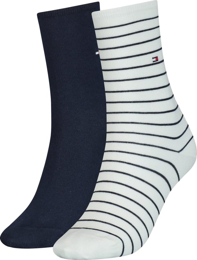 Tommy Hilfiger WOMEN SOCK 2P SMALL STRIPE Vrouwen Sokken Maat 35-38