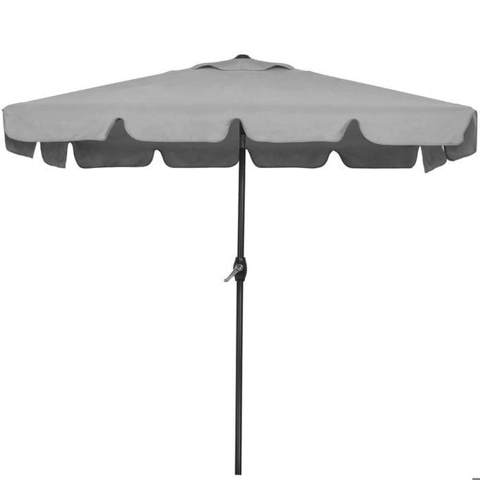 Springos® Parasol de jardin rectangulaire avec fonction d'inclinaison et manivelle 240 cm gris