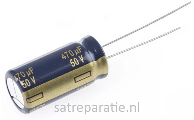 470μF 50V Panasonic Aluminium Electrolytic Capacitor dc, Radial, Through Hole