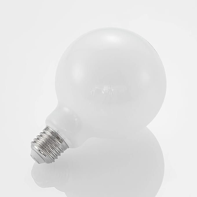 Arcchio LED lamp G95 E27, 8 W, 2.700 K, opaal, dimbaar