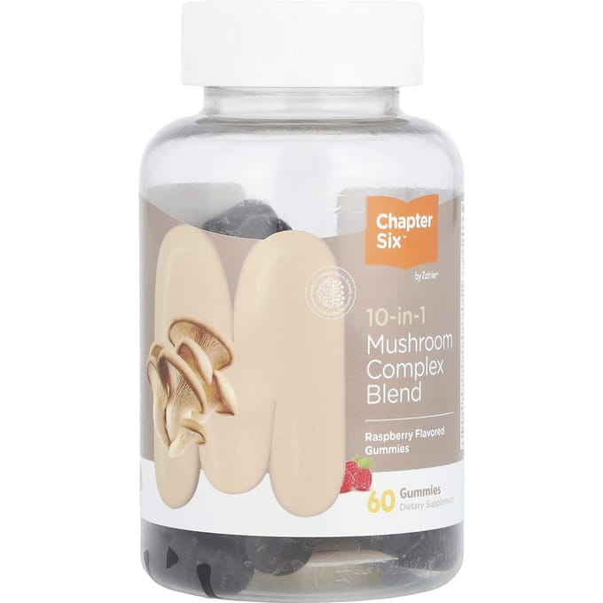 10-in-1 Paddenstoelencomplex Blend Gummies, Framboos, 60 Gummies
