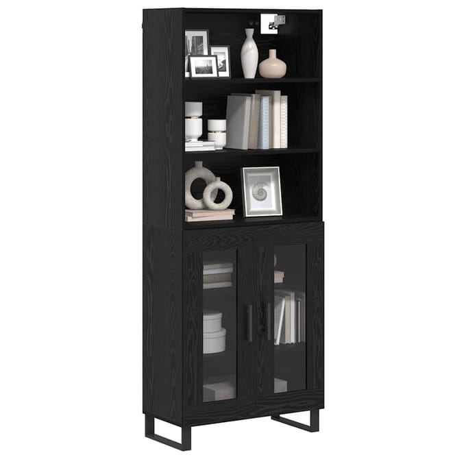 vidaXL - Highboard - 2 - st - Zwart - Eiken - 69,5 - x - 34 - x - 180 - cm