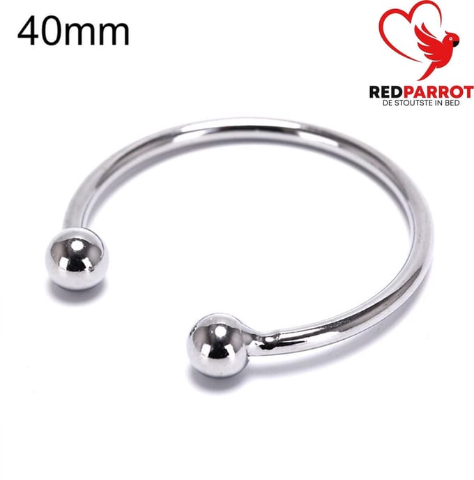 Eikelring RVS - 40MM – Met Kogeluiteinden – Intiem Accessoire – Staal