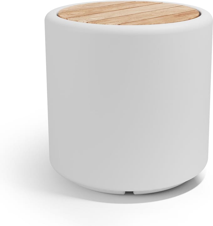Otium meubel dubbelwandig Cylindrus met hout wit
