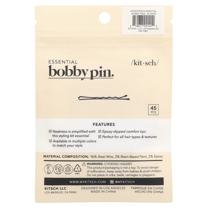 Kitsch, Essentiële Bobby Pins, Blond, 45 stuks beige