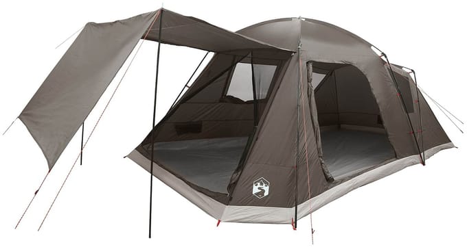 vidaXL - Huisje - Tent - 12-persoons - Bruin - grijs - Polyester - en - Staal