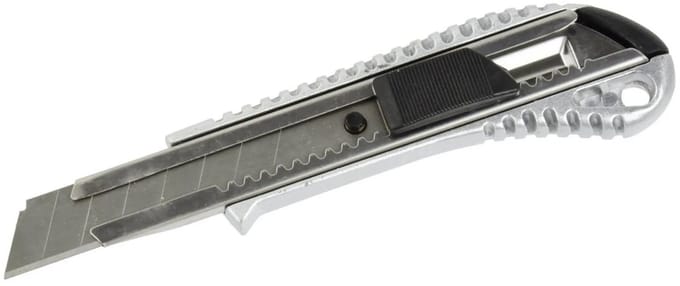 GEKO Aluminium hobbymes - 18mm afbreekmes - Ergonomische grip - 155mm lengte