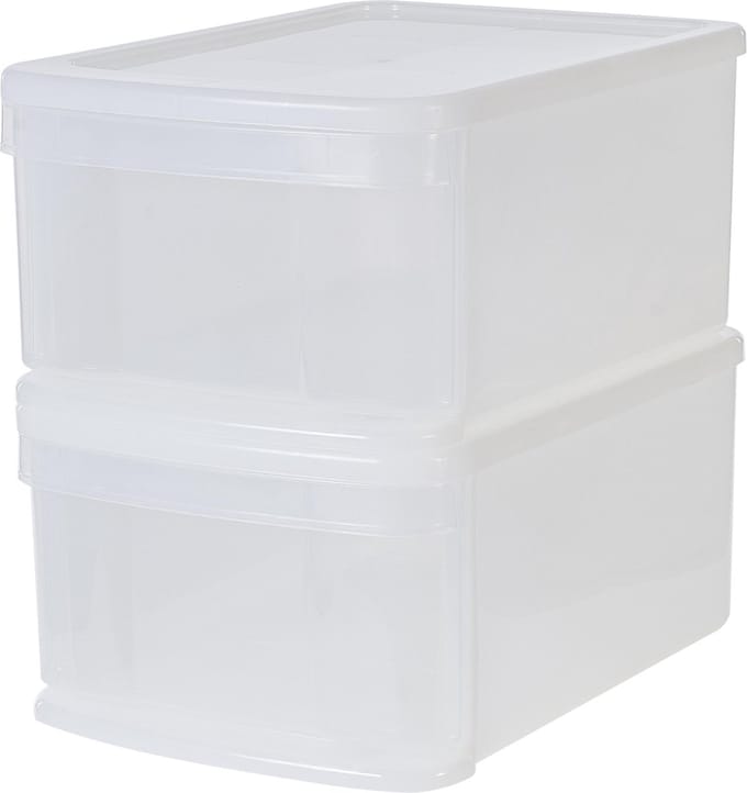 IRIS Stacking Drawer - Opberglade - 11 l - Kunstof - Wit/Transparant - Set van 2