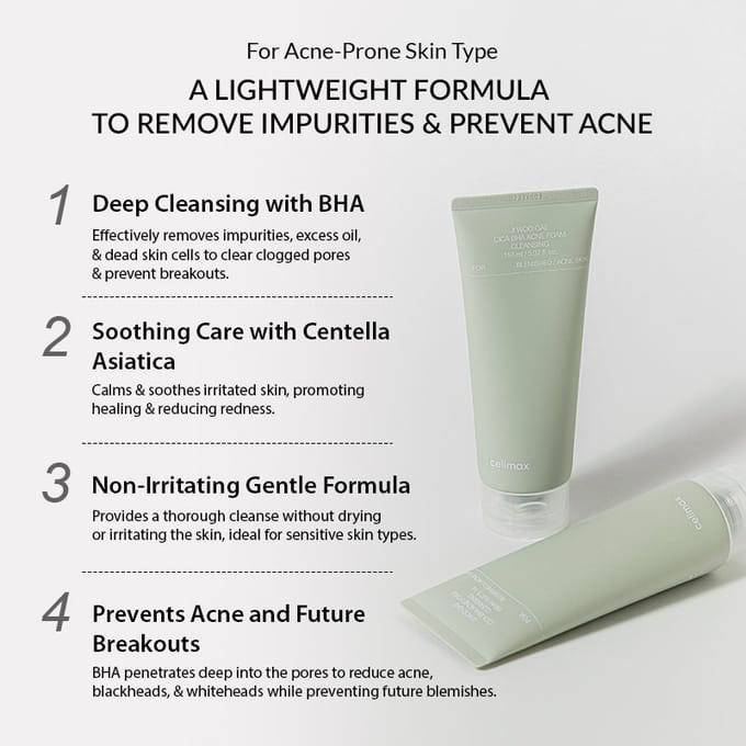 CELIMAX ji woo gaeCica BHA Foam Cleanser 3ea beige