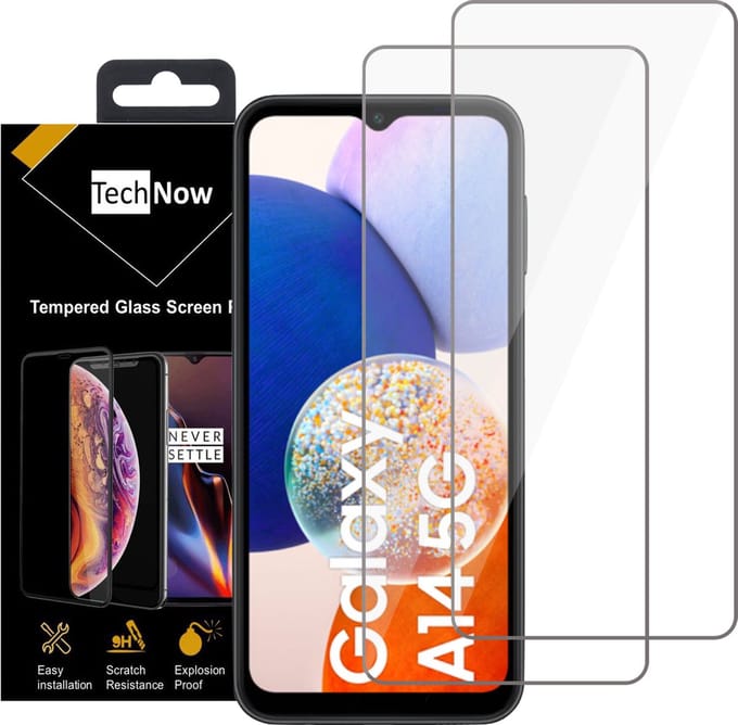 2x Screenprotector geschikt voor Samsung A14 5G – Screenprotector geschikt voor Samsung A14 5G Screen Protector Tempered Glass