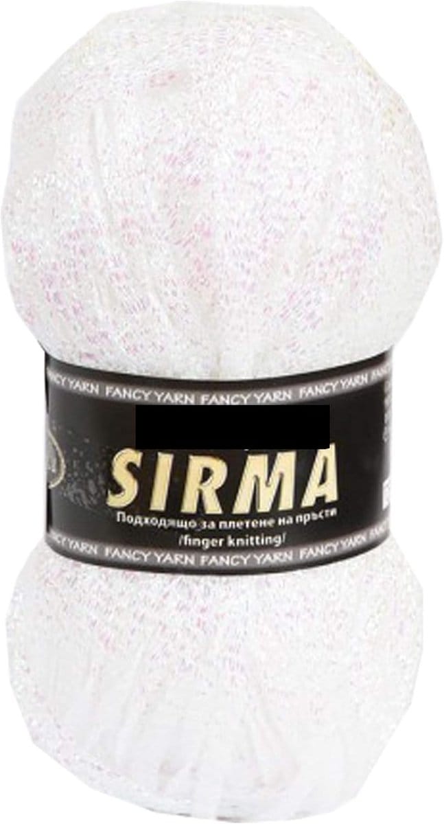 Witte Opalescerende Glitter Draad voor Breien en Haken