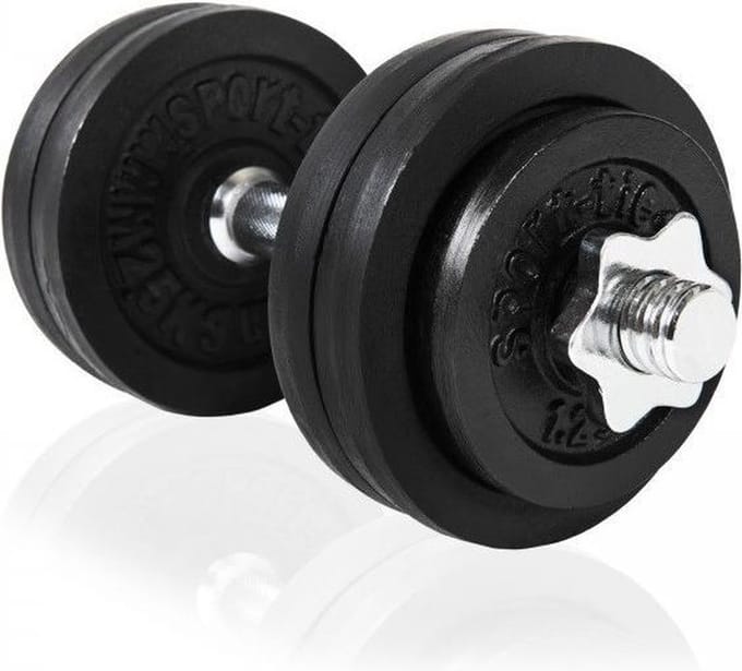 Halter 15 KG Dumbbell zwart/chroom