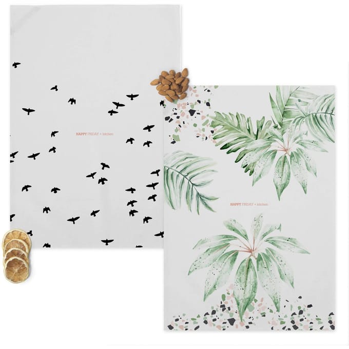 Set van 2 theedoeken Delicate | Happy Friday