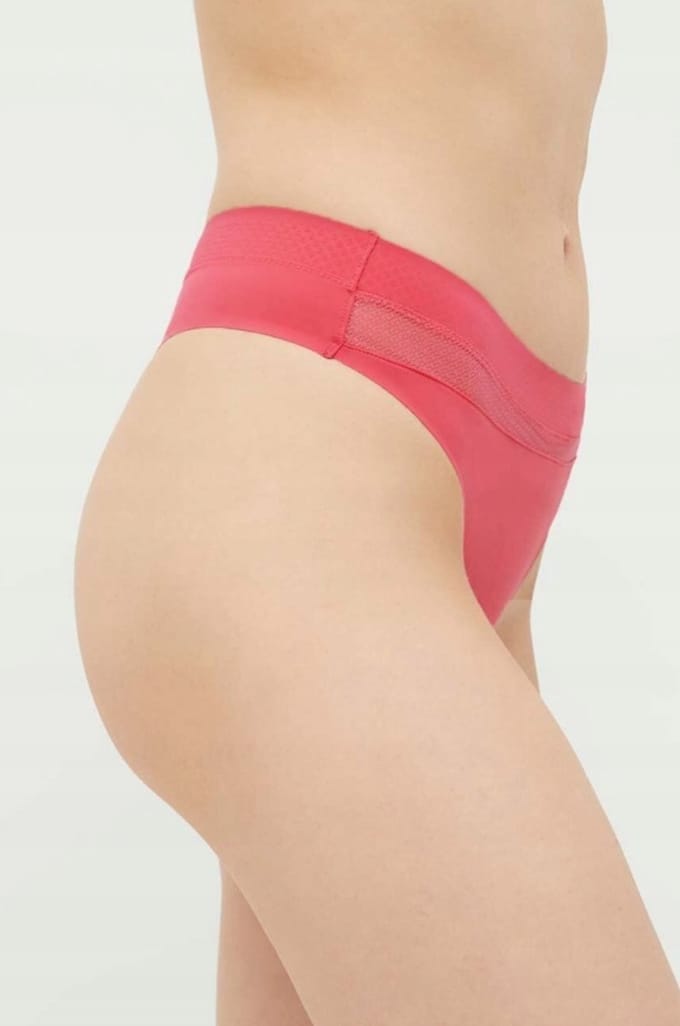 Calvin Klein - Dames String - Różowy - Mesh - Maat L