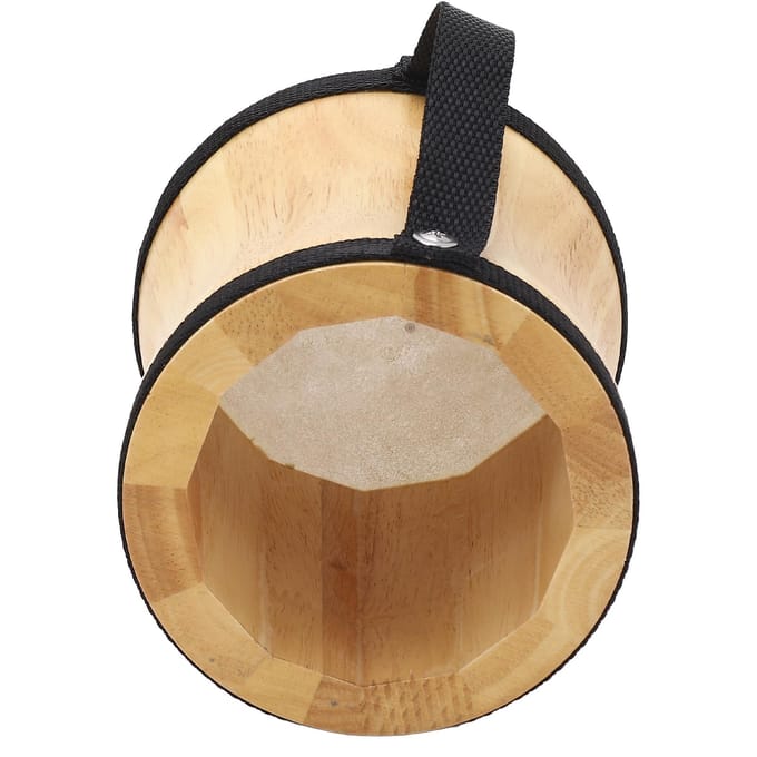Handdrumstel Hout Schapenvacht Top Professioneel Percussie-instrument Trommel met Stok Zwart beige
