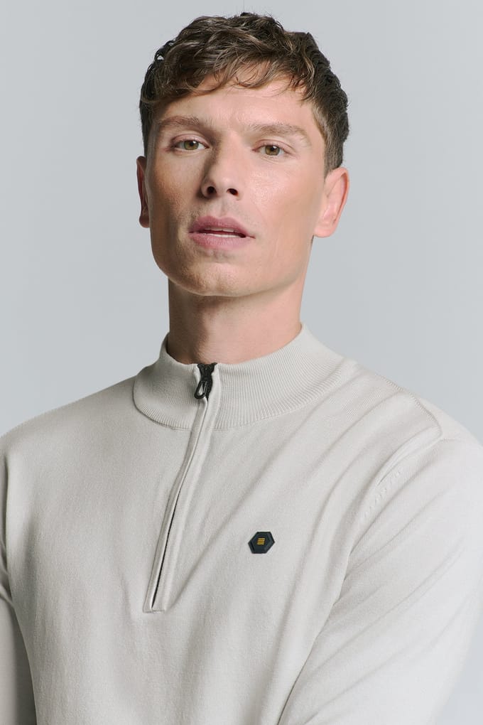 No Excess Pullover Half Zip Chalk Größe: XL | Turtlenecks Outlet | Herren