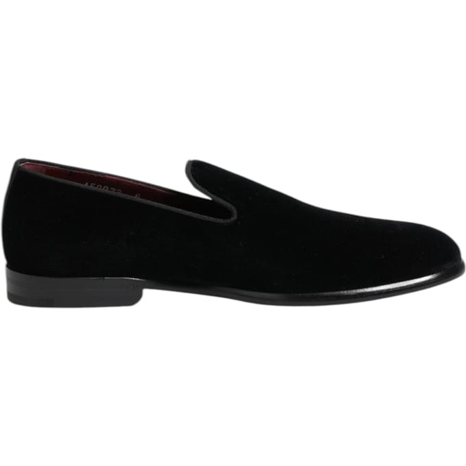 Dolce & Gabbana Zwarte Velours Instappers Formele Heren Dresschoenen