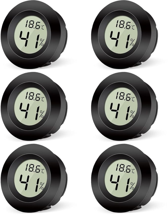 6x Digitale Mini Thermometer en Hygrometer voor Binnen - Temperatuur en Vochtigheidsmeter