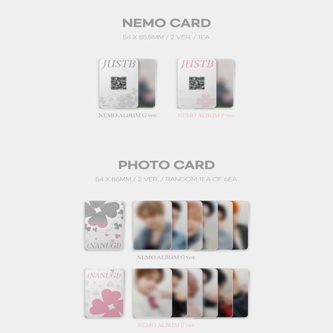 JUSTE B  Album NEMO (Version grise. / Rose ver.) GREY VER. white