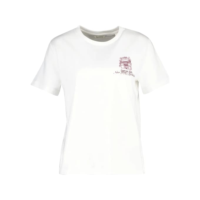 Gant 4201359 T-shirt Met Korte Mouwen Wit XS Vrouw