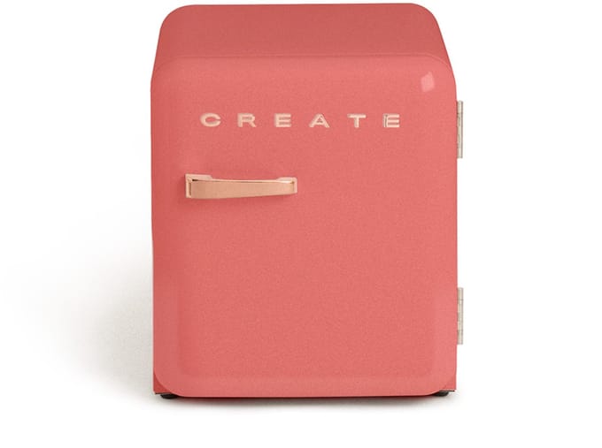 CREATE - Koelkast in retrostijl - Terracotta - Handvat Roségoud - FRIDGE RETRO 48L