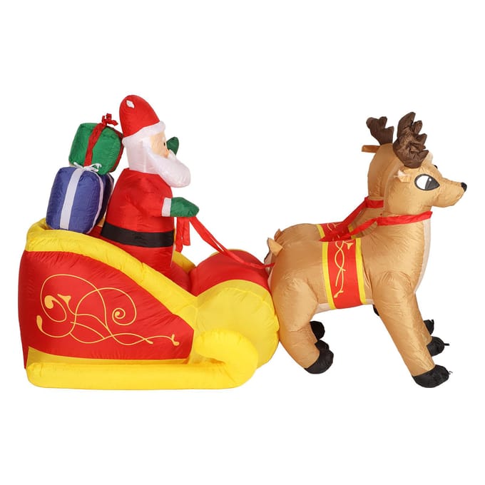 Opblaasbare Kerstmanslee Decoratie Polyester Lichtgevend met Krachtige Ventilator Kerstman en