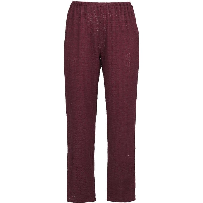 R.E.D. Rock-Engineered Design Bordeauxrode wijde broek met kanten details - Dames - M