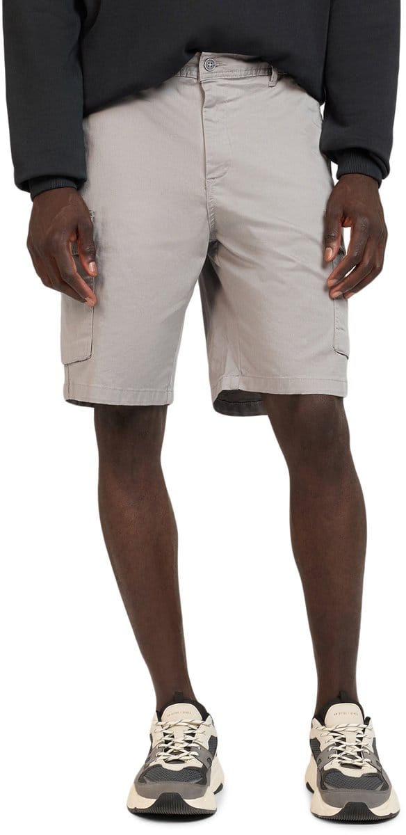 WOTEGA Heren Cargoshorts Atlas – Regular Fit – Katoen Stretch – Grijs – Elastische taille