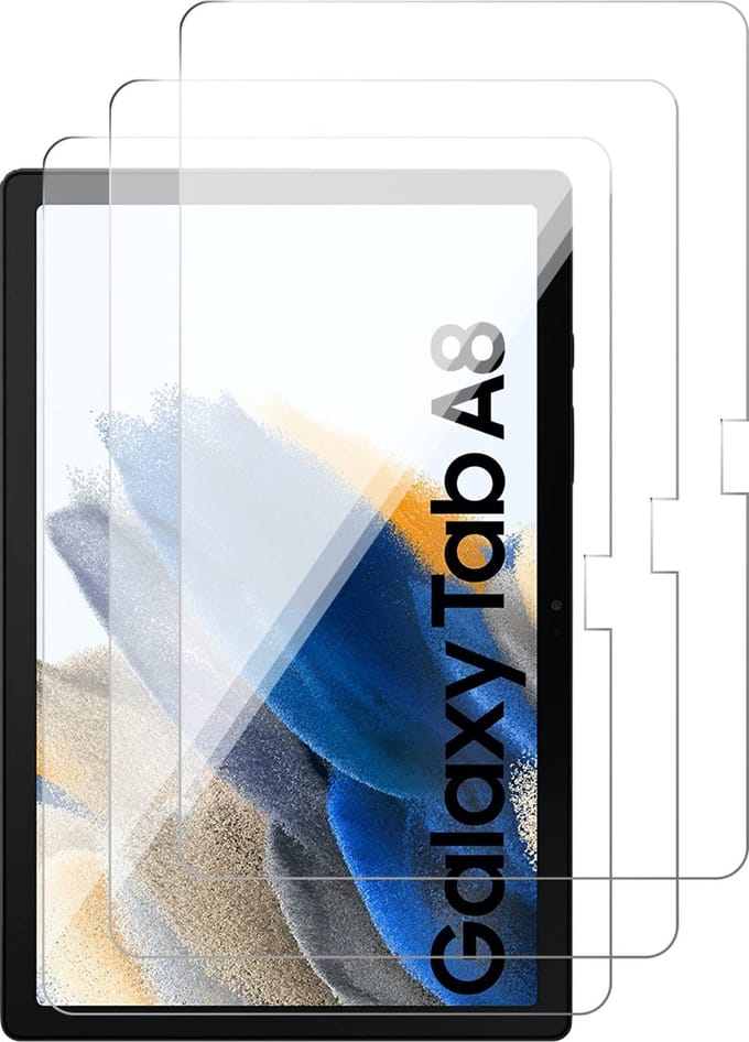 Screenprotector geschikt voor Samsung Tab A8 10.5 inch 2021 - Screen Protector Glas - 3 Stuks