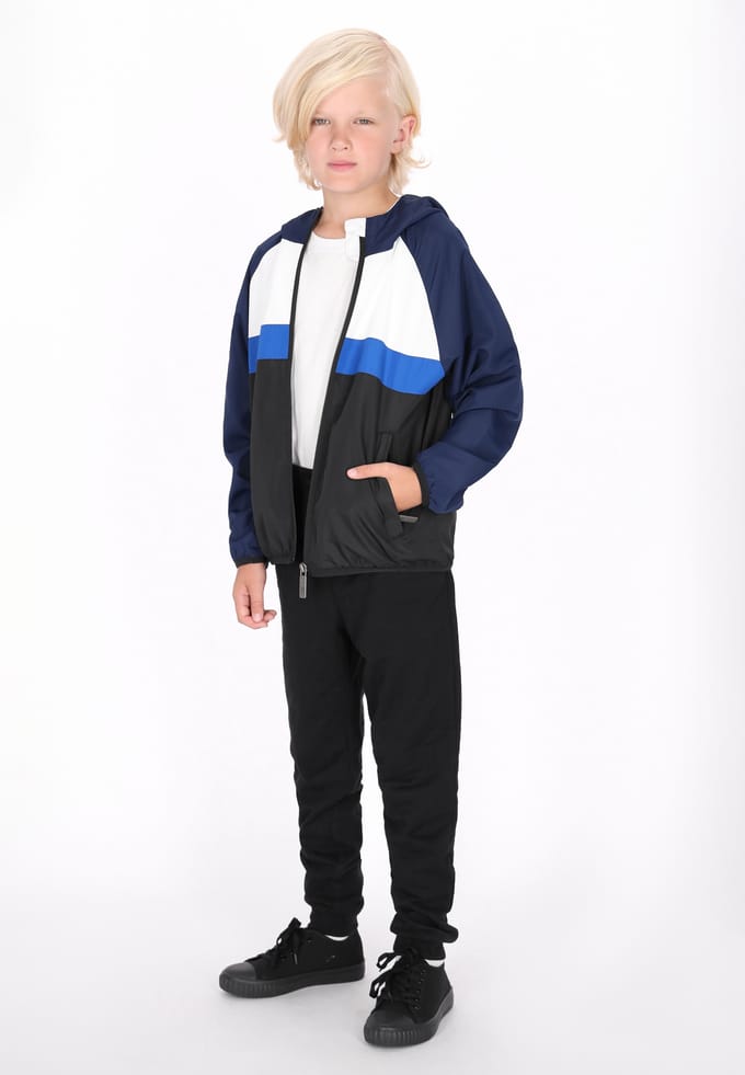 Mo Anorak jongens (kinderen) marine colorblock