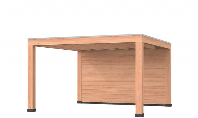 Douglas overkapping, 400 x 400, met achterwand, Westwood Modern Basic