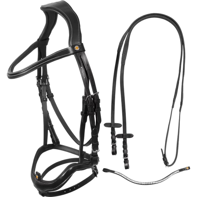 Anatomisch ruiterhoofd met gebogen neusriem Equestro