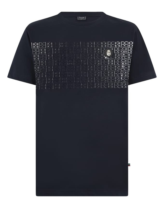 Round Neck T-Shirt Stripe Monogram