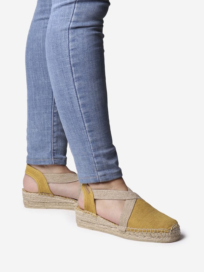Vegan platte espadrilles voor dames van katoen | VERDI-V