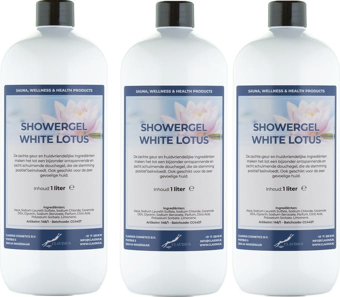 Douchegel White Lotus 1 liter - set van 3 stuks - showergel