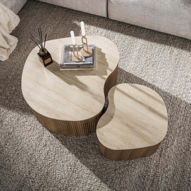Hoyz Collection - Salontafel Ceramo Medio - Bruin - 85x90x39 cm