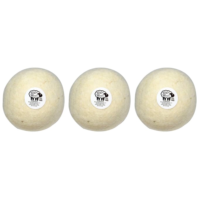 Dr. Mercola, Wol Droogballen, 3 Stuks white